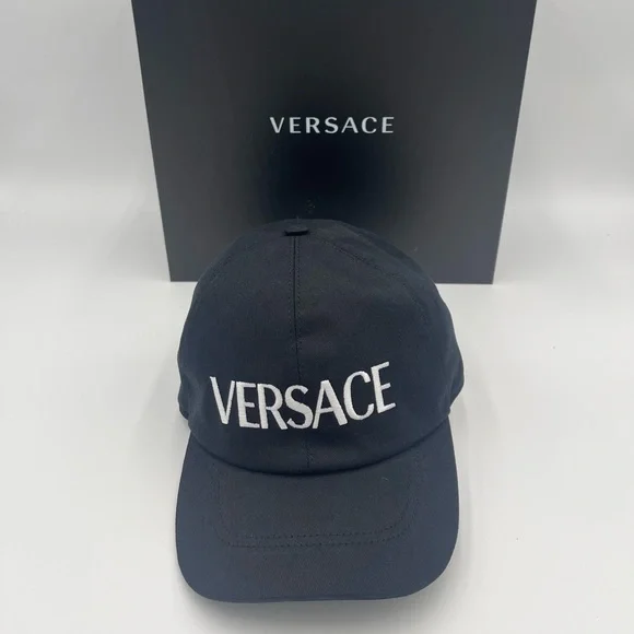 Versace cappellino logo baseball cap Embroidered Canvas Baseball Cap | VERSACE US main image 4